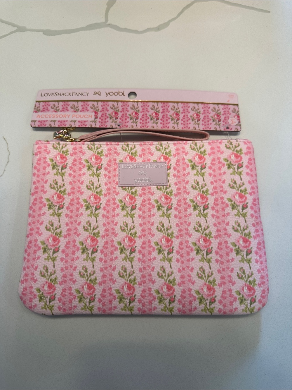 NWT LoveShackFancy x Target - Yoobi Blooming Heirloom Flat Zip Pencil Case 🌸🪷🌷🩷